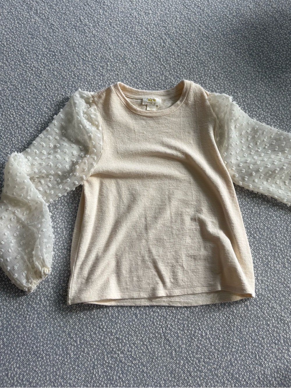 Like new Anthropologie Maeve Cream Puff-Sleeve Top - Elegant Knit Blouse